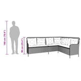 Garden Sofa with Cushions L-Shaped Grey Poly Rattan - Extra Image