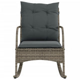 Garden Rocking Chair with Cushions Grey Poly Rattan - Top-Down View