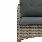 Garden Rocking Chair with Cushions Grey Poly Rattan - Close-Up Angle