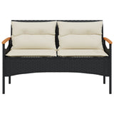 4 Piece Garden Sofa Set with Cushions Black Poly Rattan - Top-Down View