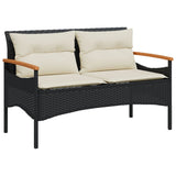 4 Piece Garden Sofa Set with Cushions Black Poly Rattan - 45-Degree Angle