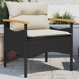 3 Piece Garden Sofa Set with Cushions Black Poly Rattan - Top-Down View