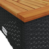 3 Piece Garden Sofa Set with Cushions Black Poly Rattan - Extra Image