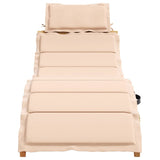 Sun Loungers with Cushions 2 pcs Beige Solid Wood Acacia - Top-Down View