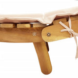 Sun Loungers with Cushions 2 pcs Beige Solid Wood Acacia - Extra Image
