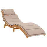 Sun Loungers with Cushions 2 pcs Taupe Solid Wood Acacia - 45-Degree Angle