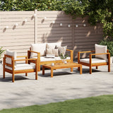 4 Piece Garden Sofa Set with Cushions Solid Wood Acacia