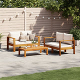 3 Piece Garden Sofa Set with Cushions Solid Wood Acacia