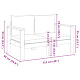 5 Piece Garden Sofa Set with Cushions Solid Wood Acacia - Low Angle