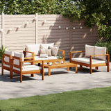 5 Piece Garden Sofa Set with Cushions Solid Wood Acacia