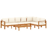 5 Piece Garden Sofa Set with Cushions Solid Wood Acacia