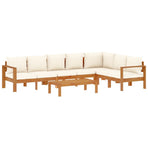 5 Piece Garden Sofa Set with Cushions Solid Wood Acacia