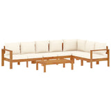 5 Piece Garden Sofa Set with Cushions Solid Wood Acacia - Front View