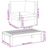 5 Piece Garden Sofa Set with Cushions Solid Wood Acacia