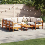 6 Piece Garden Sofa Set with Cushions Solid Wood Acacia