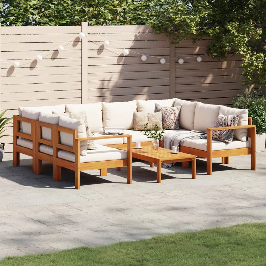 6 Piece Garden Sofa Set with Cushions Solid Wood Acacia