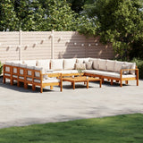 10 Piece Garden Sofa Set with Cushions Solid Wood Acacia