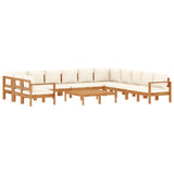 9 Piece Garden Sofa Set with Cushions Solid Wood Acacia
