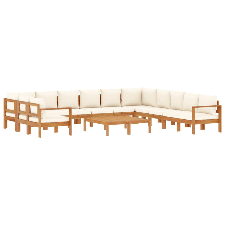 9 Piece Garden Sofa Set with Cushions Solid Wood Acacia