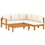 4 Piece Garden Sofa Set with Cushions Solid Wood Acacia