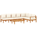 5 Piece Garden Sofa Set with Cushions Solid Wood Acacia