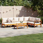 5 Piece Garden Sofa Set with Cushions Solid Wood Acacia