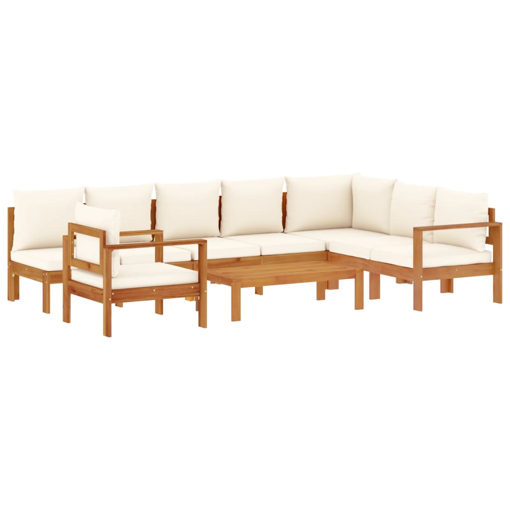 6 Piece Garden Sofa Set with Cushions Solid Wood Acacia