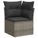 8 Piece Garden Sofa Set with Cushions Grey Poly Rattan - Top-Down View