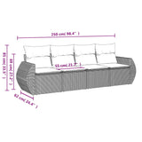 4 Piece Garden Sofa Set with Cushions Beige Poly Rattan - Side View
