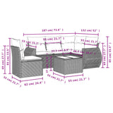 6 Piece Garden Sofa Set with Cushions Grey Poly Rattan