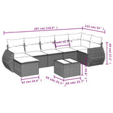 8 Piece Garden Sofa Set with Cushions Black Poly Rattan