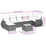 8 Piece Garden Sofa Set with Cushions Black Poly Rattan - Extra Image