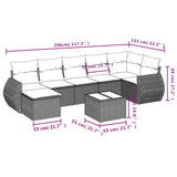 8 Piece Garden Sofa Set with Cushions Grey Poly Rattan - Extra Image