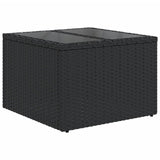 10 Piece Garden Sofa Set with Cushions Black Poly Rattan - Rear View