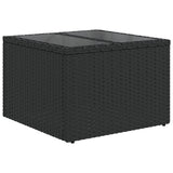 10 Piece Garden Sofa Set with Cushions Black Poly Rattan - Rear View
