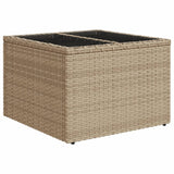 11 Piece Garden Sofa Set with Cushions Beige Poly Rattan - 45-Degree Angle