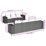 8 Piece Garden Sofa Set with Cushions Black Poly Rattan - Close-Up Angle