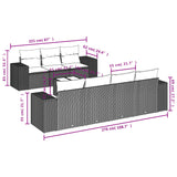 8 Piece Garden Sofa Set with Cushions Beige Poly Rattan - Close-Up Angle
