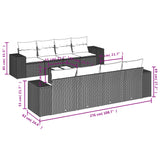 9 Piece Garden Sofa Set with Cushions Beige Poly Rattan - Close-Up Angle