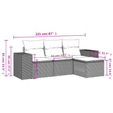 4 Piece Garden Sofa Set with Cushions Grey Poly Rattan - Close-Up Angle