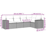 5 Piece Garden Sofa Set with Cushions Black Poly Rattan - Close-Up Angle
