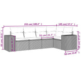 5 Piece Garden Sofa Set with Cushions Black Poly Rattan