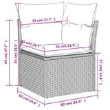 6 Piece Garden Sofa Set with Cushions Beige Poly Rattan - Extra Image
