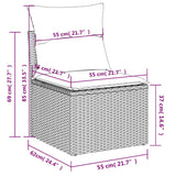 6 Piece Garden Sofa Set with Cushions Beige Poly Rattan - Extra Image