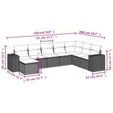 8 Piece Garden Sofa Set with Cushions Black Poly Rattan