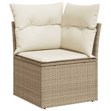 11 Piece Garden Sofa Set with Cushions Beige Poly Rattan - Top-Down View