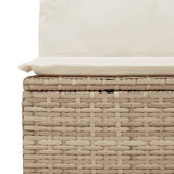 11 Piece Garden Sofa Set with Cushions Beige Poly Rattan - Close-Up Angle