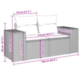 11 Piece Garden Sofa Set with Cushions Grey Poly Rattan - Extra Image
