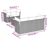 6 Piece Garden Sofa Set with Cushions Black Poly Rattan