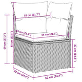 3 Piece Garden Sofa Set with Cushions Black Poly Rattan